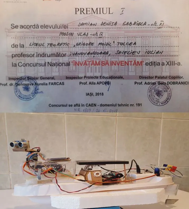 Premiul I pentru Liceul Grigore Moisil Tulcea la Concursul Naţional „Învăţăm să inventăm"!