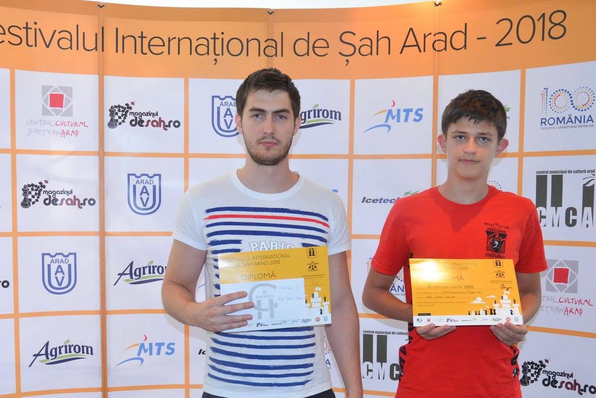 Medalii de Aur și Argint la Festivalul Internațional de Șah - Arad 2018