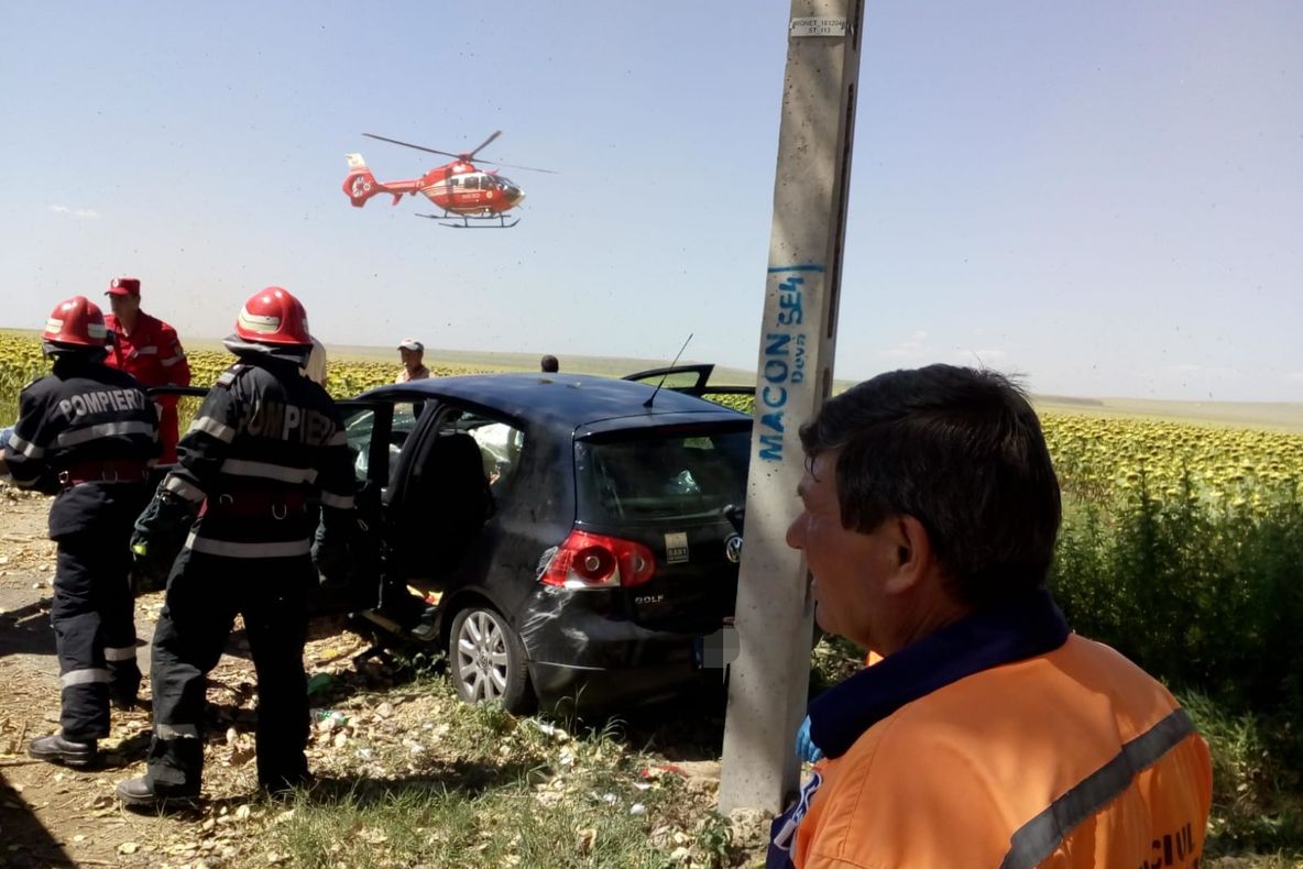 Accident cu cinci răniţi grav, la ieşire din Sabangia! Intervine elicopterul SMURD şi patru ambulanţe! Două dintre victime sunt copii