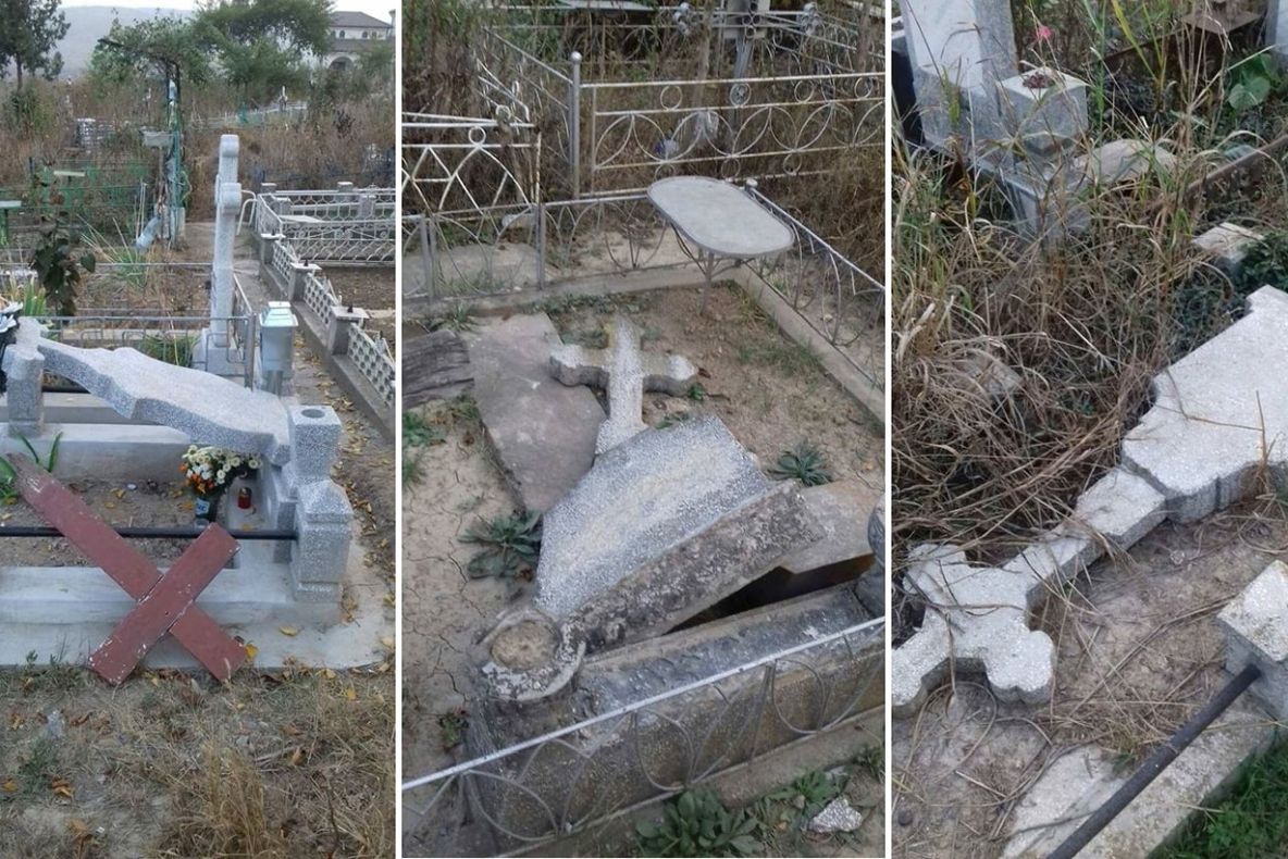 Mai multe morminte au fost vandalizate noaptea trecută în Cimitirul Lipovenesc
