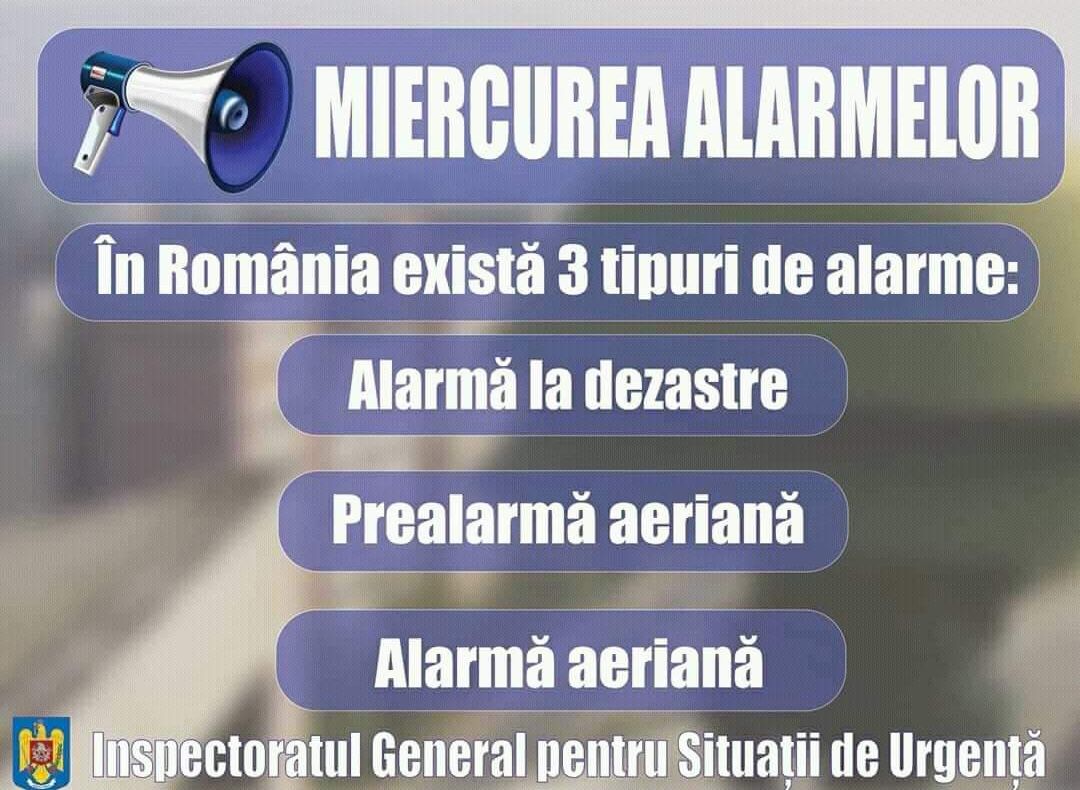 Miercurea alarmelor, mâine de la ora 10!