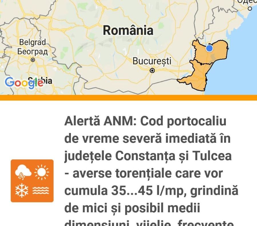 Ro-Alert funcţionează: Avertizare meteo pentru vreme severă!