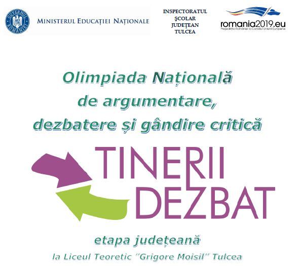 "Tinerii dezbat", olimpiadă naţională de argumentare la Tulcea