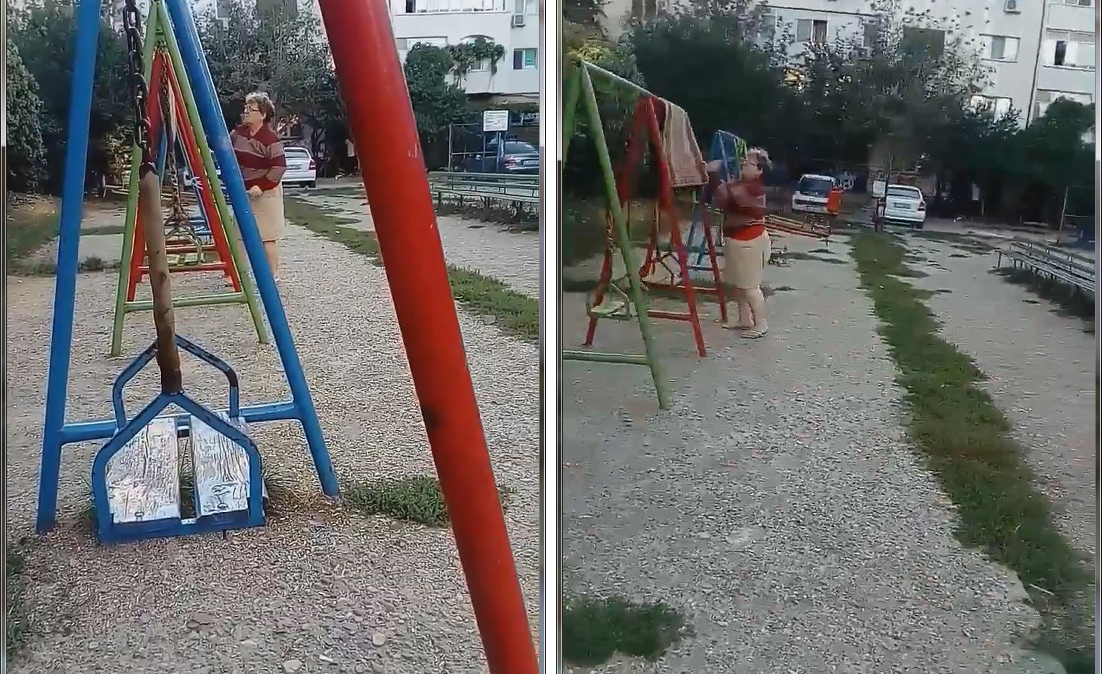 O gospodină a dat copiii afară din parc pentru că ea avea de bătut covoare!