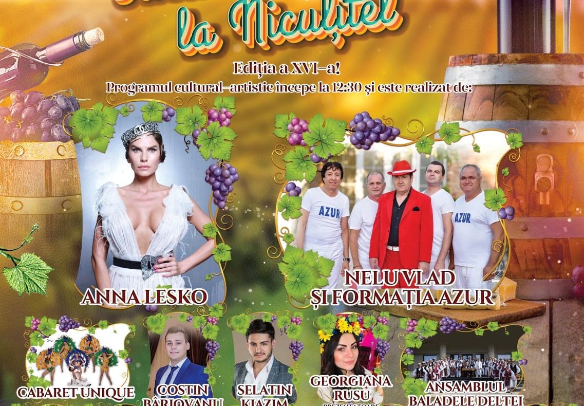 Stand al unui producător local amenajat la Sărbătoarea Viei și Vinului de la Niculiţel