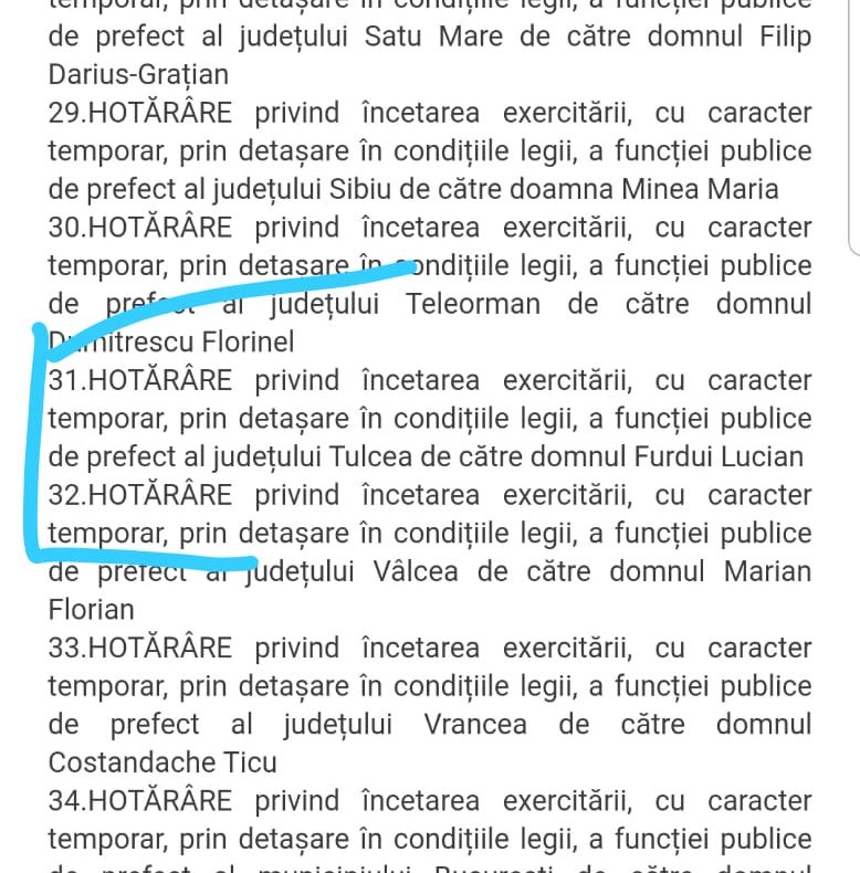 Prefectul județului Tulcea a fost eliberat din funcție!