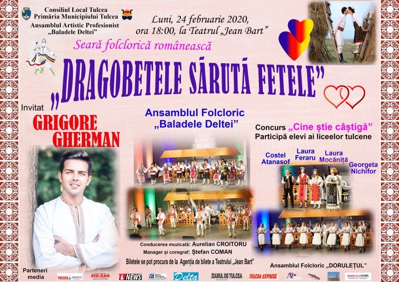 Dragobetele sărută fetele la Teatrul Jean Bart din Tulcea