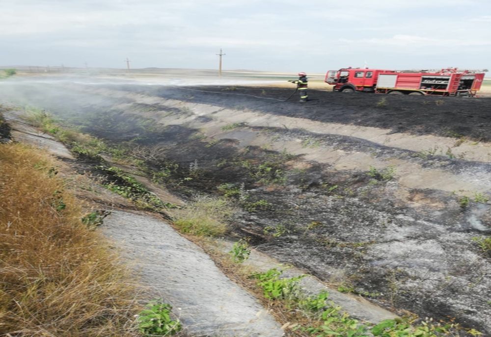 FOTO Incendiu puternic în apropiere de Panduru