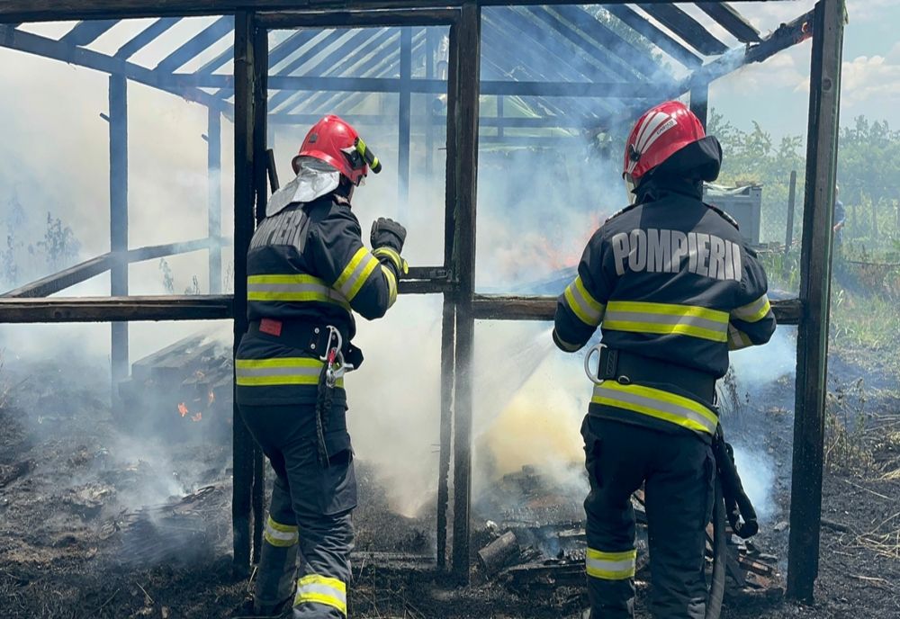 FOTO VIDEO Incendiu puternic în satul Poșta. Case salvate de pompieri