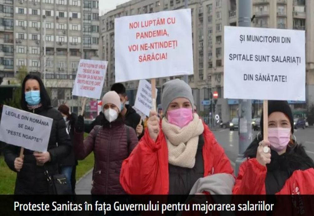 Proteste în România - Federația Sanitas iese în stradă pentru a treia zi consecutiv