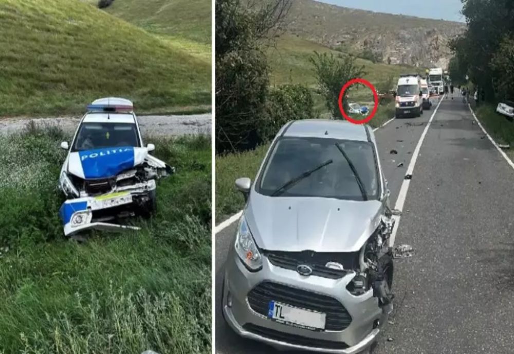 Mașină de poliție, implicată într-un accident rutier. Un șofer gălățean a intrat în coliziune cu o autospecială a Poliției Tulcea