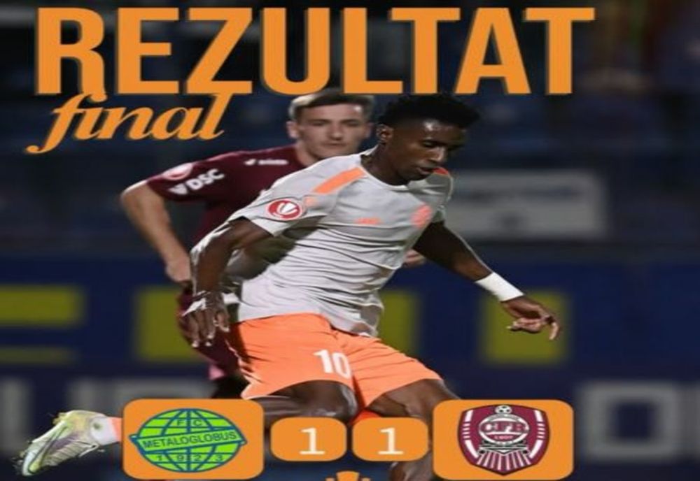 VIDEO FOTBAL: METALOGLOBUS A ȚINUT-O ÎN ȘAH PE CFR CLUJ (1-1), ÎN SUPERLIGĂ