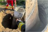 Fetiță de 8 ani, căzută într-o fântână aflată în construcție. Intervenție de amploare a pompierilor în Vrancea