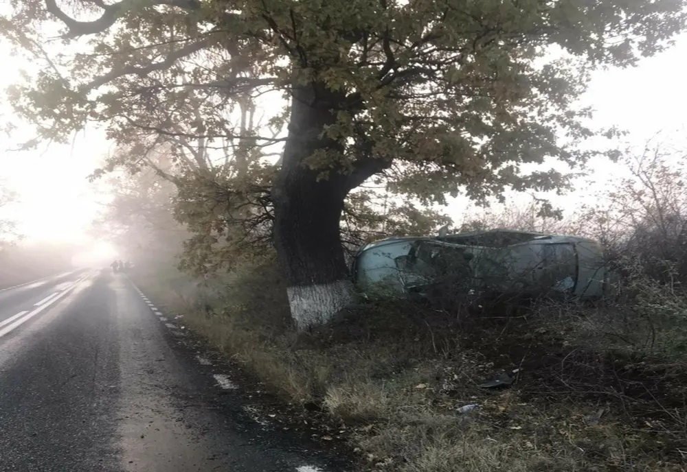 A intrat cu mașina într-un copac în apropiere de Niculițel