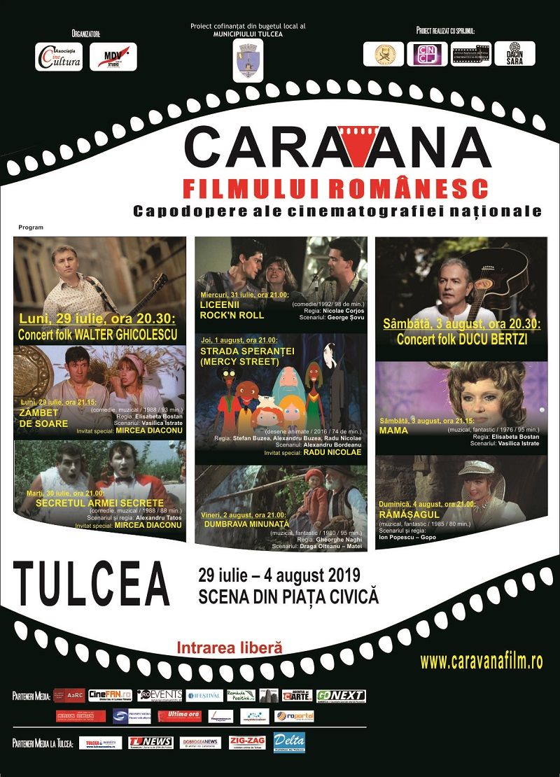 Afis Caravana filmului romanesc la Tulcea 2019 web