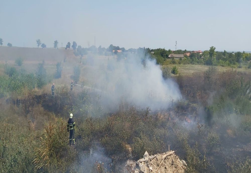 Incendiu la Jurilovca.15 hectare de vegetație uscată, incendiate intenţionat