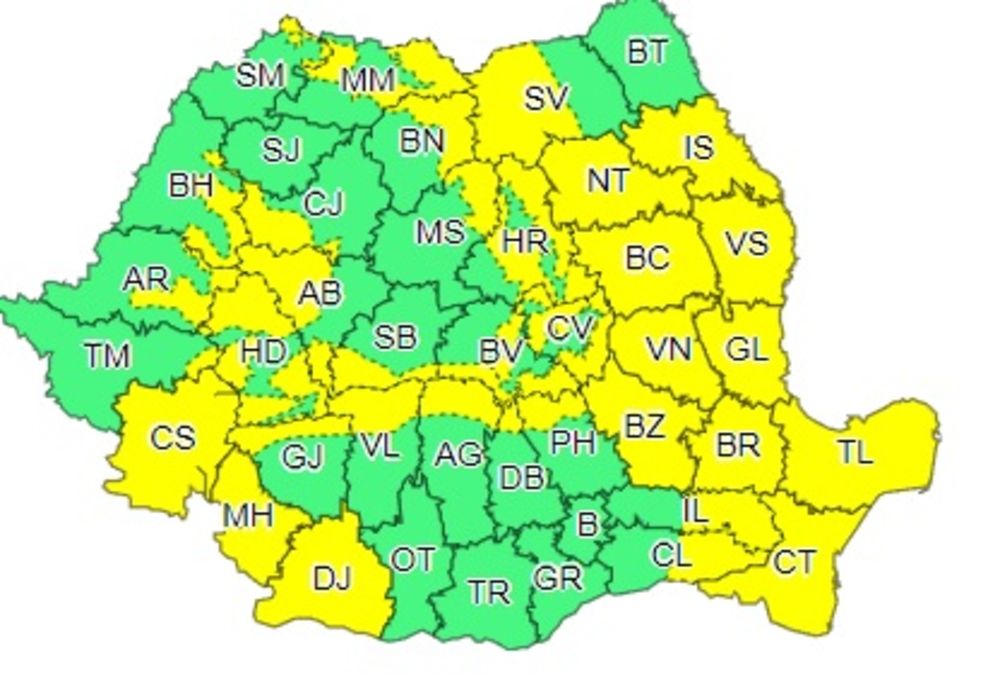 Cod galben de vânt și vreme rece