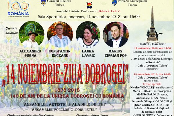 Programul manifestărilor dedicate Centenarului și Zilei Dobrogei, în  organizarea Consiliului Județean