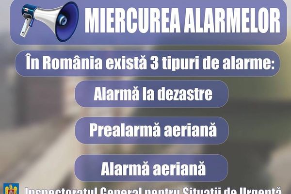 Azi la ora 10.00 sună alarmele