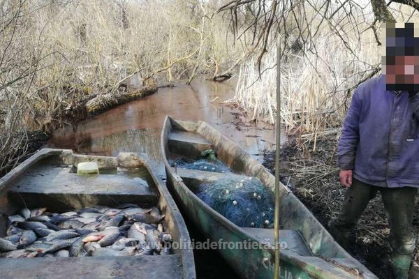 Peste 100 kg peşte fără documente legale şi plase de pescuit, confiscate de poliţiştii de frontieră tulceni