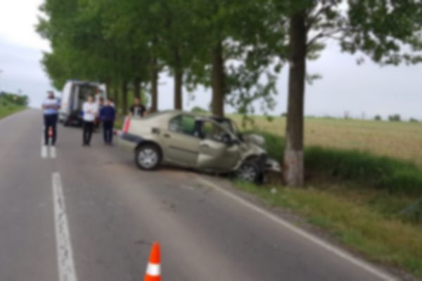 Un tânăr de 19 ani s-a înfipt cu mașina într-un copac, pe drumul spre Malcoci. A ajuns la spital