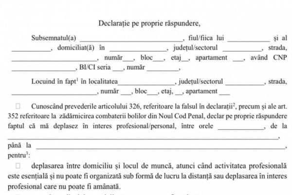 Marcel Vela: Se renunță la declarații pe propria răspundere doar dacă virusul se va afla pe un trend DESCENDENT