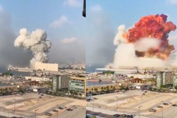 Momente dramatice surprinse de camerele VIDEO în timpul exploziei din Beirut