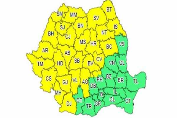 COD GALBEN de ploi și vijelii