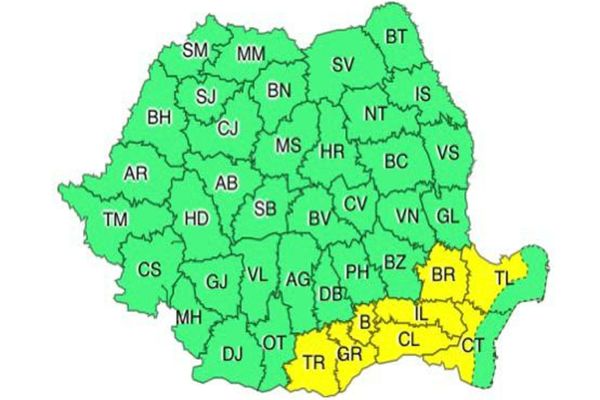 Cod Galben de NINSORI în sudul și estul Munteniei și în cea mai mare parte a Dobrogei