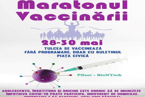  Maraton de vaccinare anti-COVID-19 destinat adolescenților la Tulcea