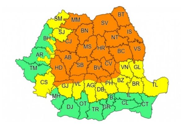 Avertizare meteo de instabilitate admosferică accentuată 