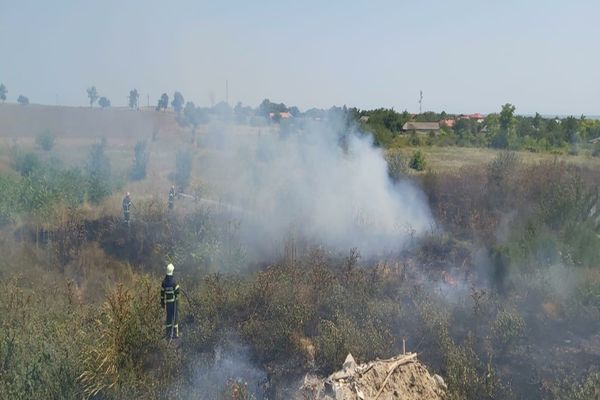 Incendiu la Jurilovca.15 hectare de vegetație uscată, incendiate intenţionat