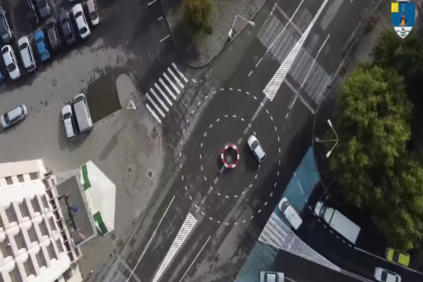 Sensul giratoriu provizoriu în zona Egreta