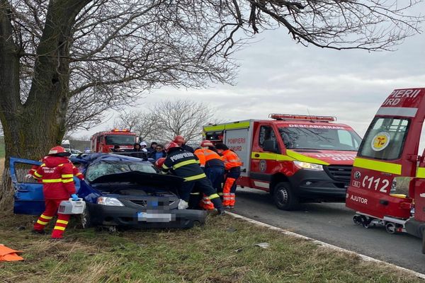 VIDEO Accident grav pe DN22A. O persoană încarcerată