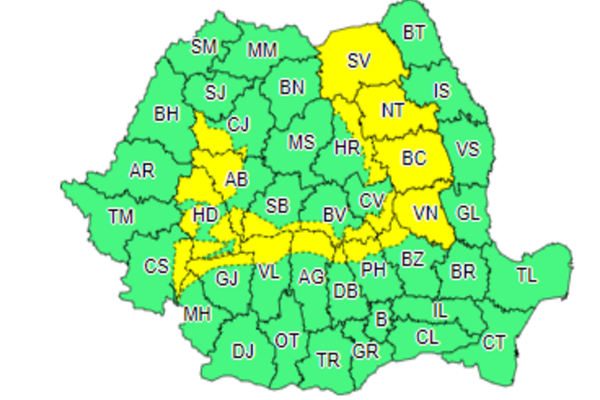 Minivacanța, sub COD GALBEN de ninsoare și viscol! HARTA ZONELOR AFECTATE