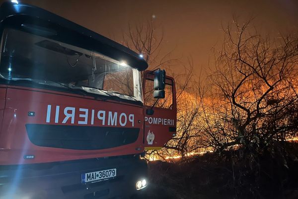 Incendiu de vegetație uscată  în zona lacului Cîșlița