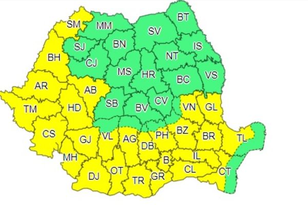 Codul galben de căldură se menține până marți, 9 august