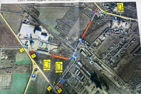 Restricții de circulație în zona lucrărilor la Podul suspendat peste Dunăre