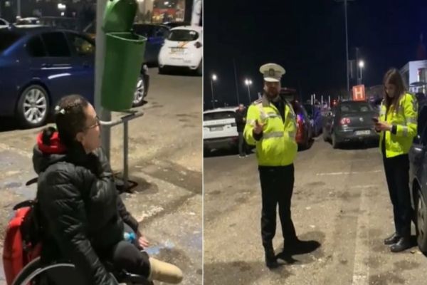 VIDEO Șocant! Polițiștii locali au ridicat mașina unei femei în scaun cu rotile 