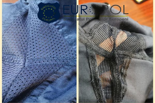 FOTO Scandal uriaș cu noile cămăși ale polițiștilor. Ce li s-a arătat și ce au primit: plasă de țânțari la subraț 