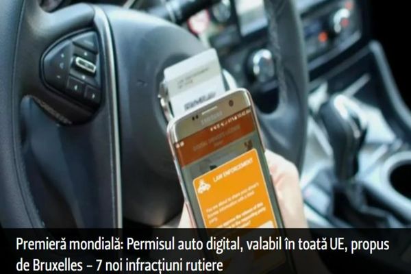 Premieră mondială: Permisul auto digital, valabil în toată UE, propus de Bruxelles - 7 noi infracțiuni rutiere
