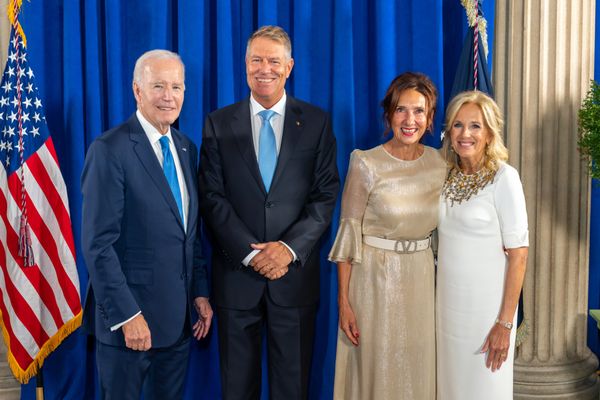 Klaus Iohannis şi soţia sa, Carmen, la recepţia oferită de preşedintele Joe Biden şi de Prima Doamnă Jill Biden, la ONU