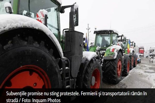 Subvențiile promise nu sting protestele. Fermierii și transportatorii rămân în stradă
