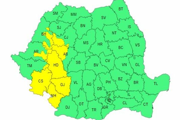 AVERTIZARE METEO DE PLOI TORENȚIALE