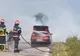 O mașină s-a aprins în trafic, lângă Frecăței