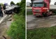 Mașină făcută zob de un autotren, la Văcăreni. Șoferul și pasagera au ajuns la spital
