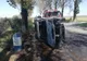 Maşină făcută scrum după un accident de circulaţie aproape de Sabangia
